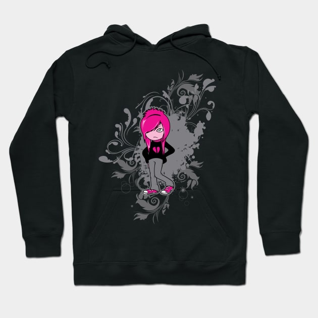 Cute Emo Girl 1 Hoodie by redguaranastudio